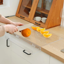 Acrylic Cutting Board with Waste container and Counter Lip,17x13 Inch Large Clear Cutting Board for Kitchen Countertop,60% Thicker,Non-Slip - Ideal for Cutting Vegetables, Fruits, Meat, and Bread