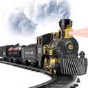 BainGesk Train Set, Christmas Train Set with Steam, Lights and Sounds, Train Sets for Around The Christmas Tree, Electric Train Toys for 3 4 5 6 7 8 Year Old Kids, Gifts for Boys & Girls Christmas