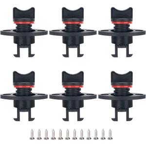 6pcs Boat Drain Plug Transom Drain Plug Kayak Scupper Plugs Thread Bung for Kayak Canoe and Boat
