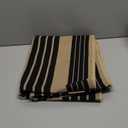 Striped Outdoor Front Door Mat 24"x51", Cotton Hand Woven Washable Black and Khaki Rug Runner, Reversible Foldable Indoor Layered Front Door Rugs for Entryway/Farmhouse/Home Entrance, 2'x4.3'