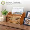 Prosumer's Choice Bamboo Desk Organizer for Office and Home Natural Bamboo Mail Organizer for Countertop - Wooden Desktop Organizer for Mail, Files, Letters, and Tabletop Storage