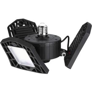 Deformable LED Garage Light - 6000 Lumen 2800K Warm White 60W, Three Leaf Garage Organization Ceiling Lighting