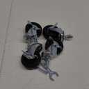 HOLKIE Caster Wheels 3 inch Locking Casters Set of 4, Threaded Stem 1/2" -13 x 1-1/2" (Diameter 1/2", Length 1-1/2") Swivel Heavy Duty Castors Black