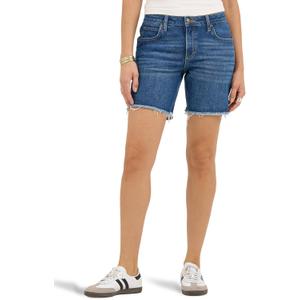 Lee Womens Legendary 7" Side Slit Denim Short (18, Indigo Quilt)