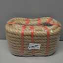 1 Inch x 50 Ft Hemp Rope - Heavy Duty 4 Strand Twisted Twine for Crafts, Nautical Decor, Tug of War, Landscaping, Gardening & Railing (900 lbs Break Strength, Natural Brown)