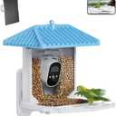 Smart Bird Feeder With Camera - AI Species Identification, Wireless Auto Capture, Real-Time Notice, Solar Panel for Outdoor Bird Watching (White)