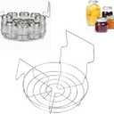 Stainless Steel Canning Rack, Steamer Canning Jar Rack with Foldable Contoured Handles, Hot Water Canner Rack, Canning Jar Rack for 8 Mason Jars of 16 Fluid Ounces for Home Kitchen Use