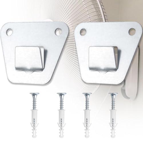 LUTQ 2-Set Heavy Duty Wall Fan Mounting Bracket - Solid Steel, with Fastening Screws, Oscillation Fans Hidden Holder