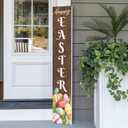 8"x48" Easter Welcome Sign for Front Door, Happy Easter Sign for Front Porch, Easter Door Decorations for Outdoors, PVC Sign (Design 5)
