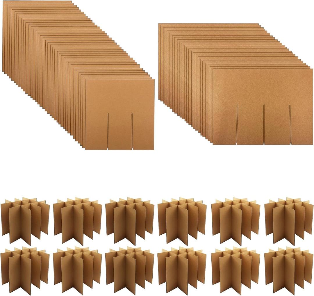 12 Set Glass Dividers Kits for 16 x 12 x 12 Inch Moving Boxes - Fits Glass Inserts - Wine Glassware & Dish Packing