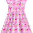 RAISEVERN Toddler Girls Dress Summer Ruffle Sleeve Dresses Sleeveless Tie Back Sundress for Kids 2-6T