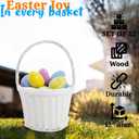 White Easter Basket, Woven Wood, 12" Wide, Great For Easter Decor and Baskets
