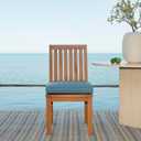 Arden 19 x 19 Luxury Foam Outdoor Double Welted Dining Seat Cushion, Made with PROFOAM, Performance Fabric, Rain-Proof, Fade Resistant, Denim Blue Woven Solid, 19"l X 19"w X 3.5"h