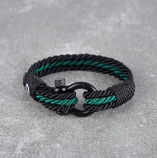 Mover Bracelets Mens Jewellery - Twisted Rope Bracelet | Couple Wrist Band | Green Male Bracelet Armanband For Man B-3-8.5  (3PACK)