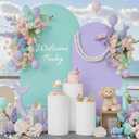 Blue and Purple Photo Arch Backdrop Cover Set of 2-7.2ft and 6ft Arch Covers Stretchy Backdrop Spandex Mermaid Theme Arch Stand Covers for Girls Birthday Party Wedding Banquet Background Decorations