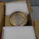 Battery Operated Wall Sconces Set of Two, Vintage Rechargeable Gold Wireless Lights with Amber Tulip Glass Shade & Remote, Dimmable LED Wall Lamp for Bedroom Living Room