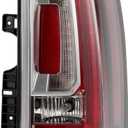 ALMULOO Right LED Tail Light w/Bulb Compatible with 2015-2020 GMC Yukon/Yukon XL Replacement for 84536243 GM2801268 Rear Brake Reverse Turn Signal Lamp LED DRL Clear Lens - Passenger Side