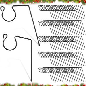 3 x Ferraycle Metal Christmas Light Gutter Hooks Christmas Light Hanger Hooks for Gutters Stainless Steel Xmas Outdoor Clips for Kitchen Bathroom Work Shop Garden(Black,100 Pieces)
