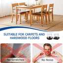 28 Pcs Chair Leg Sliders for Carpet, Square Chair Leg Floor Protectors Glides, Silicone Furniture Leg Protectors Caps, Carpet Protectors Table Feet Teflon Covers Pads (Fit:1-1/8" ~ 1-1/2")