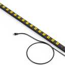 JUNNUJ Long Metal 16 Outlet Power Strip,Wide Spaced Garage Industrial Heavy Duty Power Strip,Surge Protection 4800J,Wall Mount Screws Outlet with Switch 5-15P High Amp 6-20R T-Slot (Yellow, 6FT)