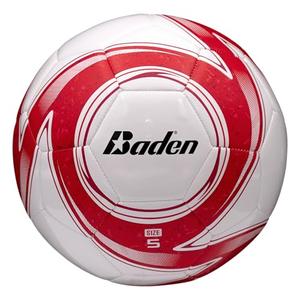 Baden Z-Series Soccer Ball – Size 3, 4, or 5 – Machine Stitched Durable Ball for Outdoor Play, Camps, Practice & Training – Cushioned Cover with Reinforced Bladder (Red, Size 5)