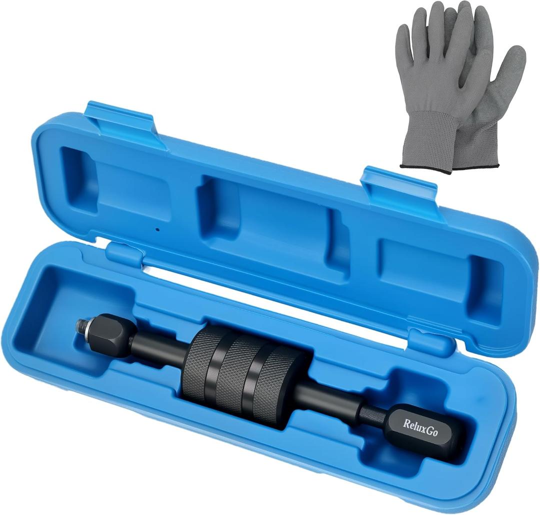 Diesel Injector Puller Tool with Slide Hammer, Common Rail Injector Remover w/ M8, M12, M14 Thread Adapter