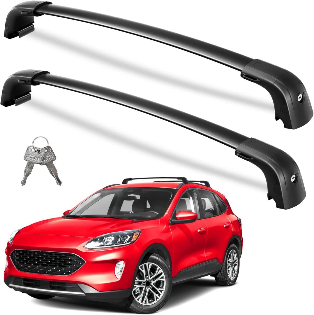 Wonderdriver Roof Rack Cross Bars 300lbs Compatible with Ford Escape 2020 2021 2022 2023 2024 2025 2026, Heavy Duty Aluminum Lockable Roof Rails Crossbars Black Rooftop Cargo Carrier Luggage