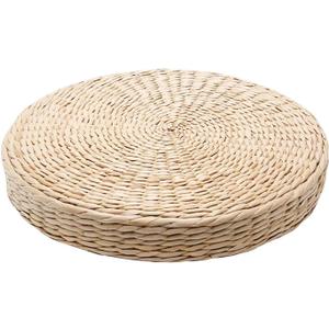 Emivery Woven Straw Cushion Tatami Floor Sitting Pillow Round Woven Yoga Mat for Home Dining Room Outdoor Garden Decor 15.7 inches
