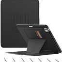 BLOSOMEET Case for New iPad Pro 13 Inch M4 2024 with Magnetic Stand,Smart Auto Sleep/Wake Cover with Pen Holder, Card Slot,Black