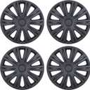 WOLFSTORM 4-Pack 15 Inches Wheel Rim Cover Hubcaps,Redesign Fashion Style Replacement Hubcaps,Car Truck SUV Hub Accessories, Matte Black
