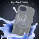 Magnetic for iPhone 16e Case, (Compatible with Magsafe) Curly Wavy Frame Hard Translucent Matte Clear Back Cover for Women Men TPU Bumper Shockproof Phone Case (Gray)