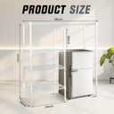 Huwena Mini Fridge Stand with Storage Shelf for Dorm 4 Tier Mini Microwave Stand Baker Rack Adjustable Height over Fridge Storage Organizer with Hook for College Dorm Kitchen Office Coffee Bar (White), 51.97 X 48.03 X 18.11 Inches