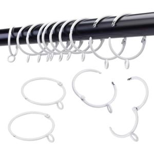Openable Curtain Rings with Eyelet,24PCS Curtain Rings,Drapes Rings 1 in Interior Diameter,Hinge Snap-Joint Design, Fits Curtain Rods Up to 6/8 in Inches White TXZWJZ