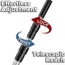 Swimming Pool Pole - 12 Feet Aluminum Telescopic Pool Pole for Cleaning // Telescoping Pool Extension Pole // Adjustable Pool Cleaning Stick for Brush, Skimmer, Vacuum - Inground & Above Ground Pools