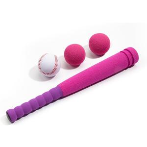 [MINI Size] 16" Foam Kids Sports Baseball Bat Set+ 3 Soft Balls + Storage Bag Included, Gift Toy for Girl Daughter Toddlers 3 Years Old Hitting Indoor Outdoor Playing, Pink