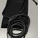 LUCKYCOIN Crossbody Wallet Phone Case for iPhone 16 Pro,100% Genuine Leather Phone Purse Case for Women,with Expandable Card Holder,with Adjustable & Removable Strap Retro Black