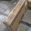 Modern Fireplace TV Stand with 36" Electric Fireplace, High Gloss Finish Media Console with Open Storage, LED Lights Entertainment Center for TVs Up to 80", Black/White (70")