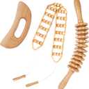 3Pcs Wood Therapy Massage Tools Lymphatic Drainage Massager Wooden Massager Body Sculpting Tools for Maderoterapia,Anti-Cellulite,Pain Relief(3-in-1 Massager)