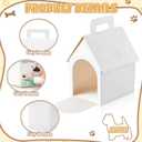 24 set Adopt a Pet Party Favors Kit, White Foldable Dog House Shape Treat Gift Boxes with Holes, DIY Dog Party Favors Boxes for Puppy Pet Adoption Theme Birthday Party Christmas Decor(no toys include)