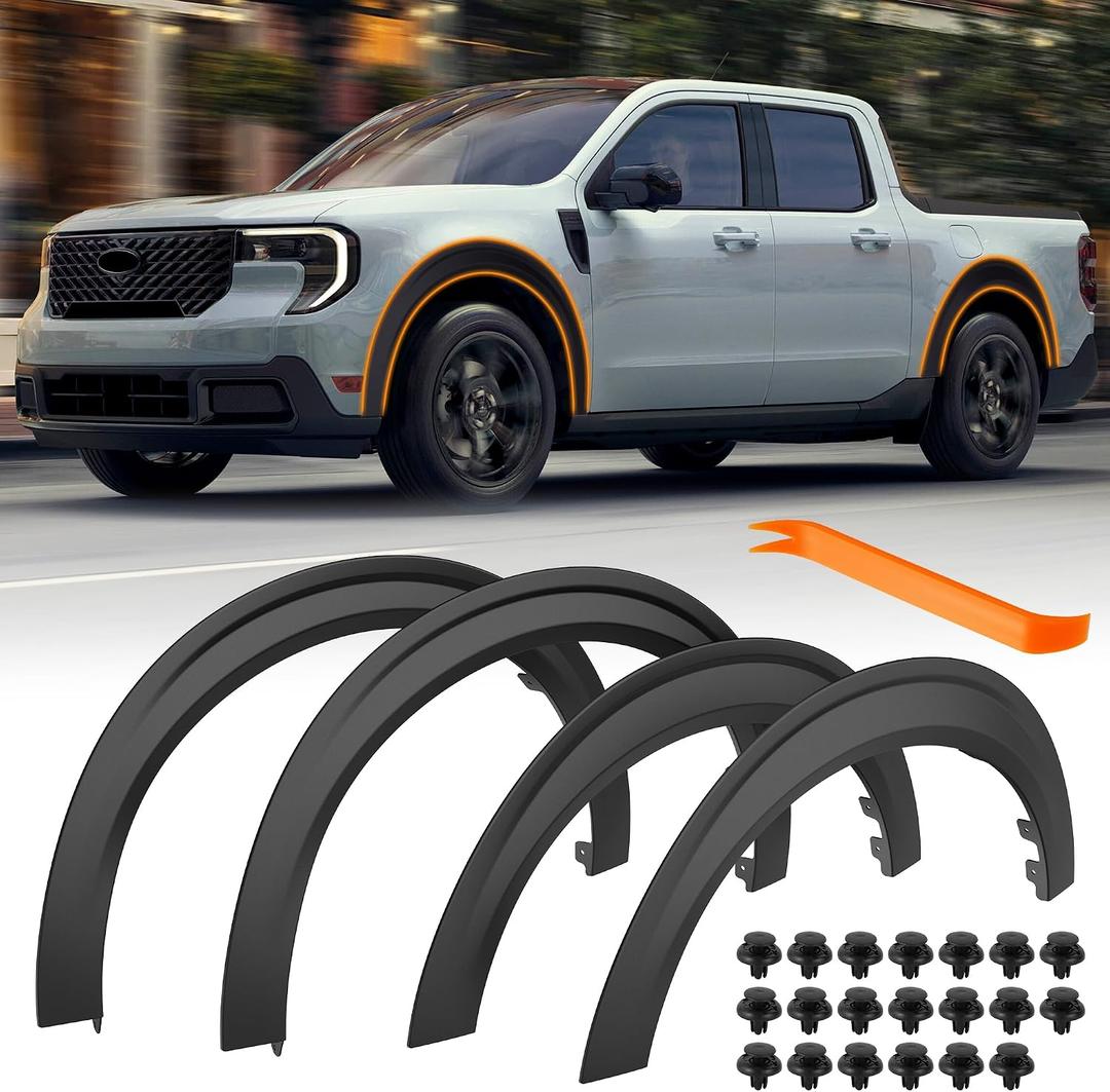 Fender Flares for Ford Maverick 2026 2025 2024 2026 2022 Front and Rear Wheel Eyebrow Protectors Fender No Drilling Maverick Accessories Fender Trim(4PCS)