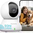 blurams Indoor Security Camera, 5GHz/2.4GHz Dual-Band, 2K PZT Pet Camera with Phone App, 360 Cameras for Home Security, 2-Way Audio, Motion Tracking, Night Vision, Siren, Cloud&SD