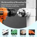 3- Piece Internal & External Pipe Threading Tool (1/2“, 3/4”, 1 NPT) – Electric Drill Compatible PVC Water Pipe/Plastic Pipe Threading Tool For Home DIY Repairs