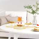 Dessert Table Risers Display Stands Food display Gold Metal Square Retail Pizza,Cupcake,Candy Stands Food Platter Tray,6x6 INCH,Set of 4