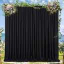 Black Backdrop Curtains 30ftx8ft Halloween Polyester Photo Drapes, 6 Panels 5ft X 8ft