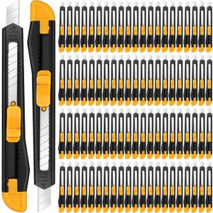 300 Pcs Box Cutters Retractable Utility Knife Office Supplies 9mm Wide Blade Cutter Compact Razor Knife for Home Use(Black)