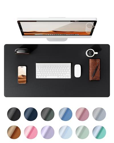 YSAGi Leather Desk Protector, Office Mat, Large Mouse Mat, Non-Slip PU Leather Blotter, Laptop Desk Mat, Waterproof Writing Pad for Office and Home (Black, 31.5" x 15.8")