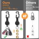DELSWIN Retractable Key Chain Key-Rings - Heavy Duty Key Holder Belt Clip with Multitool Carabiner, Keychain Lanyard Badge Reels (Pack of 3)