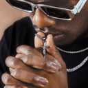 HELLOICE Crucifix Cross Necklace 18K Gold Plated Cross Pendant with 3mm 22" Rope Chain for Men Women