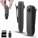 Mini Body Camera with Video & Audio Recording 1080P HD Bodycam - Cameras with Night Vision 64GB 5HR Battery Life - Personal Wearable Camcorder - Daily Records, Cycling, Delivery, Serving Jobs