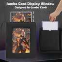 Jumbo Card Binder with Display Window Oversized Card Storage Album, Fits L & XL Jumbo Cards, 3-Ring Zipper Binder with Support Dividers, Holds 100 Jumbo Cards, Blcak